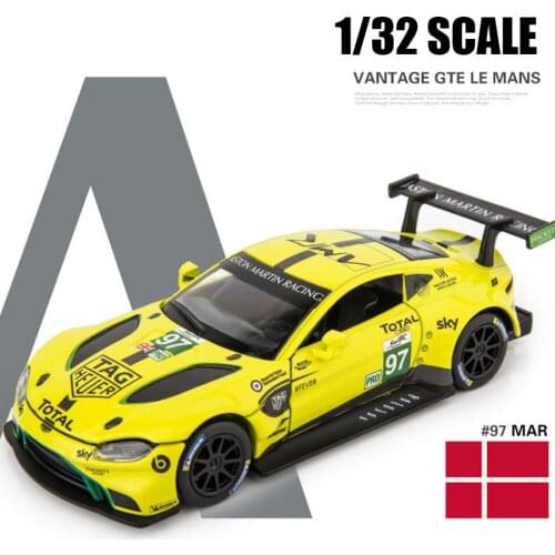 1:32 Aston & Martin Vantage GTE Le Mans Diecast Metal Alloy Vehicles Car Model Toy Pull Back Sound Light Racing Car Kids Gifts