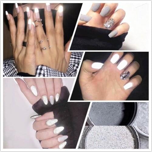 1 Box Shiny Reflective Nail Glitter Powder Sparkling Pigment Fluorescent Nail Design For Disco Dancing Nail Art Decoration