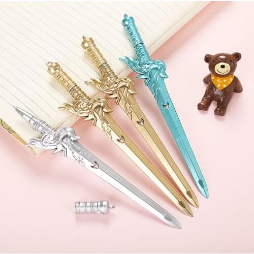 1 Pcs Creative King Cartoon Gel Pen Cute Student Cartoon Sword Water-based Sign Pen kawaii school supplies