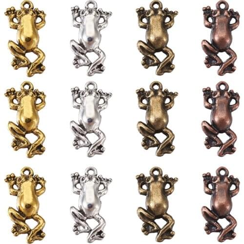 120pcs/Box Tibetan Style Alloy Pendant Frog Charms for Jewelry Making DIY Earrings Necklace Antique Bronze/Golden/Silver Color