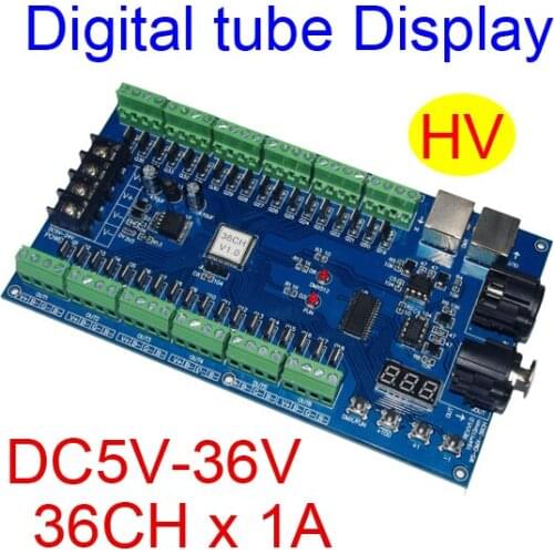 36CH DMX CV decoder;DC5-36V input;36CH*1A output;terminal & RJ45 connectors
