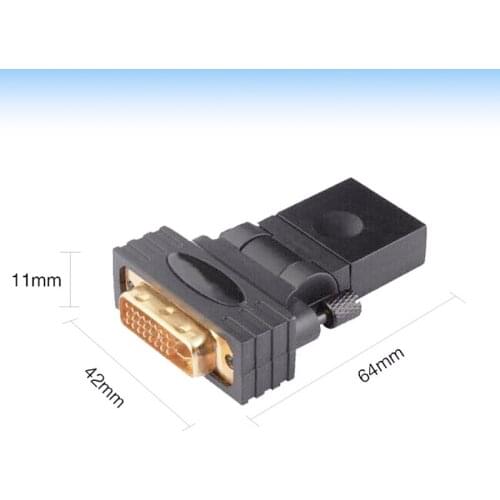 5pcs 360 degree rotation DVI-D Dual link Male 24+1 pin to HDMI Female HDMI to DVI Connector Adapter