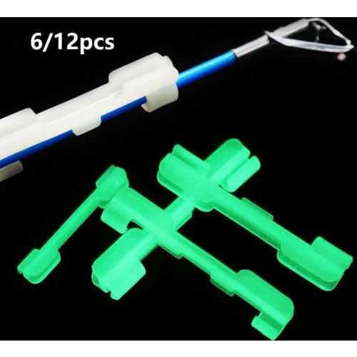6/12Pcs New Light Night Dark Fishing glow stick Clip fluorescent light sticks float hold fishing rod feeder