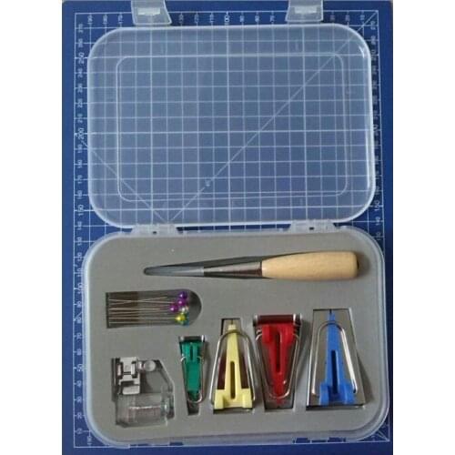 7 pcs/Lot Sewing Accessories Bias Tape Makers Suitcase Package -6mm/12mm/18mm/25mm for craft diy