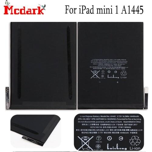 Mcdark For iPad mini 1 A1445 Tablet Battery Replacement Large Capacity 4440mAh Bateria For iPad mini 1 A1432 A1445 A1454 A1455
