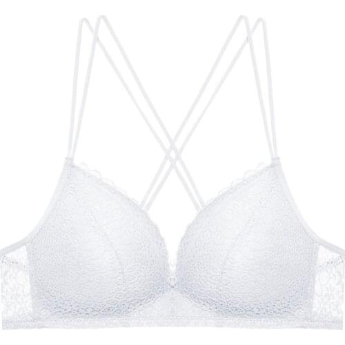 Womens Push Up Bra Sexy Lingerie Seamless Brassiere Wire Free Lace Floral Bra Triangle Bralette Sexy Underwear A B C Cup