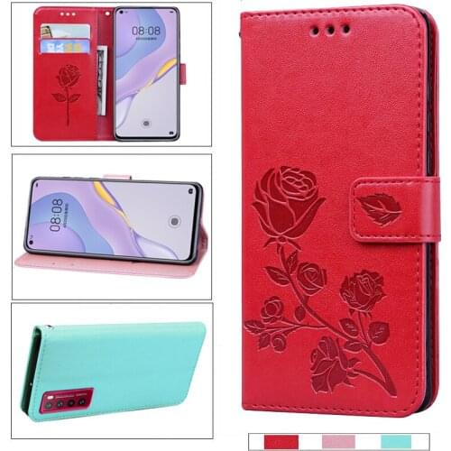Rose Flower Wallet Women Case For Huawei Nova 7 SE 5G Flip Case Cover Hauwei Nova 7 7Pro Phone Holster Nova7i 7 i 7i Case Coque