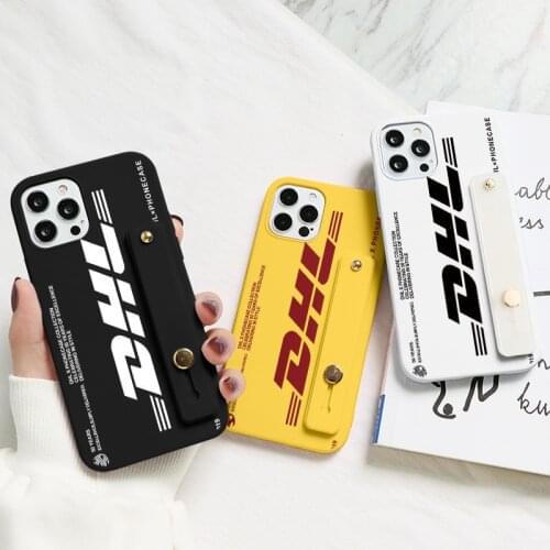 DHL Express Wrist Strap Stand Case For Huawei Honor 10i 20i 8X 8A 9X P Smart 2021 Y6 Y7 Y9 2019 P30 P20 Pro P40 Lite E TPU Cover