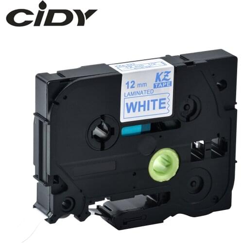 CIDY Tze 233 Tz233 Blue on white Laminated Compatible P touch 12mm tze-233 tz-233 tze233 Label Tape Cassette Cartridge