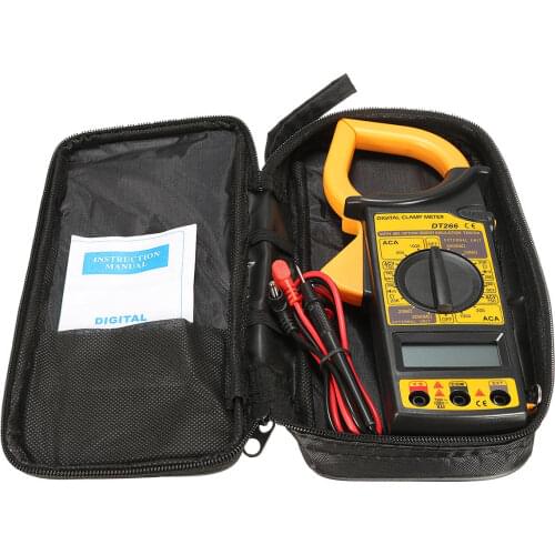 DC/AC Voltage AC Current Resistance and diode Meter Tester DT266 Digital Clamp Multimeter with Continuity Buzzer