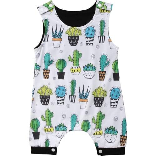 Infant Baby Boys Girls cactus Romper Newborn Kids sleeveless Jumpsuit Summer Clothes Outfits