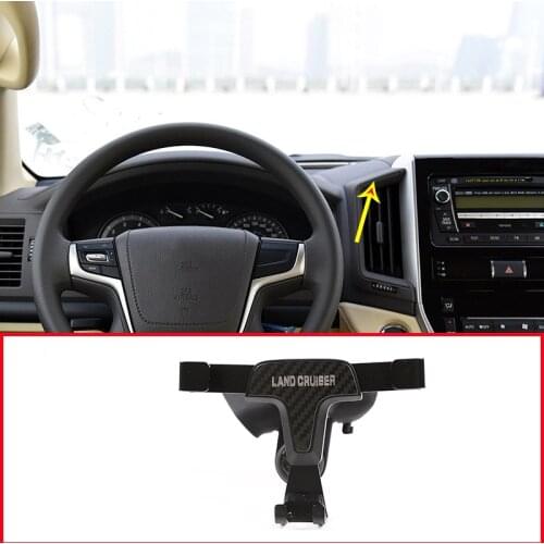 For Toyota LAND CRUISER 2016-2019 Black Air Vent Cell Phone Holder Carbon Fiber Accessories