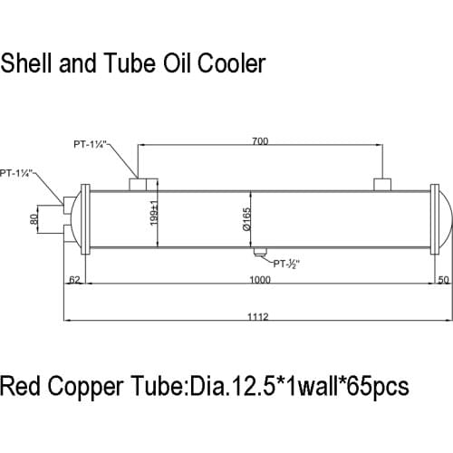 CL Series Shell and Tube Oil Cooler, Fins Copper Tube Heat Exchanger, Coustomized Cooler