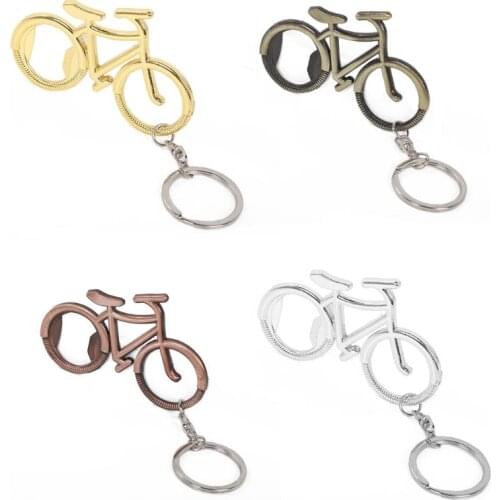 P8DE Creative Zinc Alloy Beer Bottle Opener Bicycle Keychain Key Rings for Bike Lover
