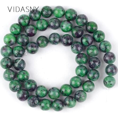 Natural Stone Rubys Zoisite Round Spacer Beads For Jewelry Making 4mm-12mm Loose Beads Diy Bracelet Necklace 15'' Wholesale