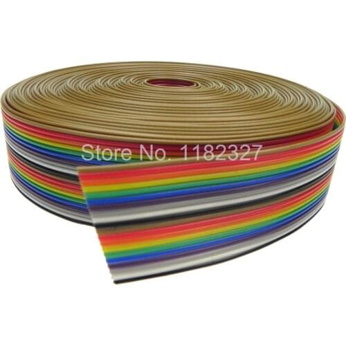 Ribbon Cable UL2651 105C 28AWG 20Pin 1.27mm pitch Rainbow WIRE for IDC FC 2.54MM Connector