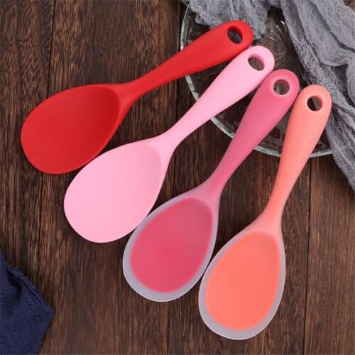 Rice Paddle Scoop Food Grade Heat Resistant Silicone Rice Spoon Heat Resistant Sushi Scoop Silicone Plastic Rice Paddle