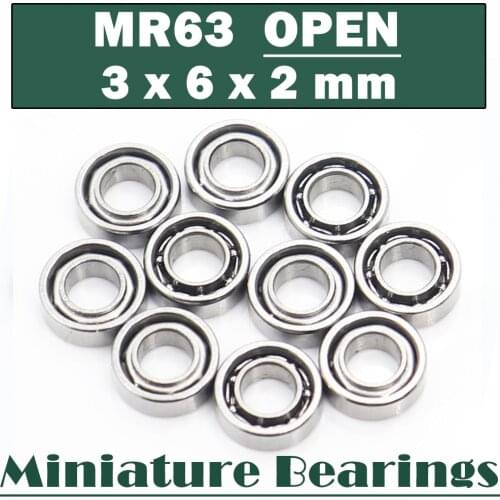 MR63 Open Bearing ABEC-1 ( 10 PCS ) 3x6x2 mm Deep Groove Ball Bearings 617/3 673