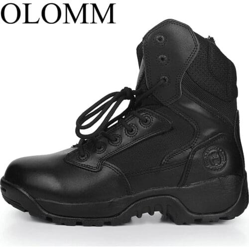 OLOMM 2019 mens combat boots tactical boots outdoor training boots winter outdoor tactical boots desert boots men DD-95
