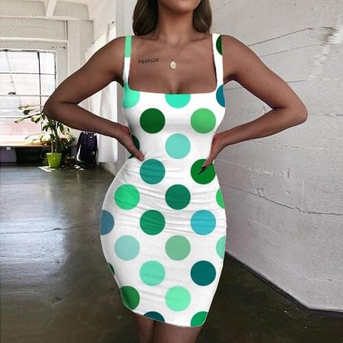 KYKU Brand Dots Dresses Women Art Halter Sleeveless Harajuku Sundress Novel Bodycon Dress Womens Clothing Club New Beach