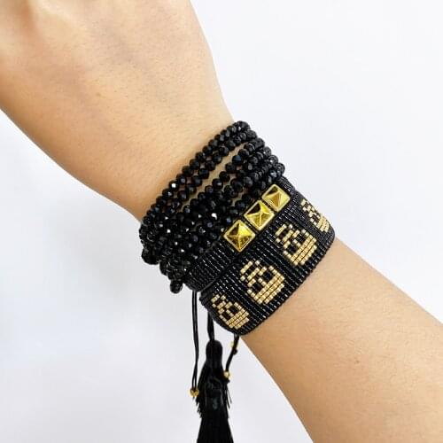 Rttooas Skull MIYUKI Jewelry Women Heart Bead Bracelet Set Handmade Woven Pulseras Mujer Moda 2020 Adjustable Bracelets