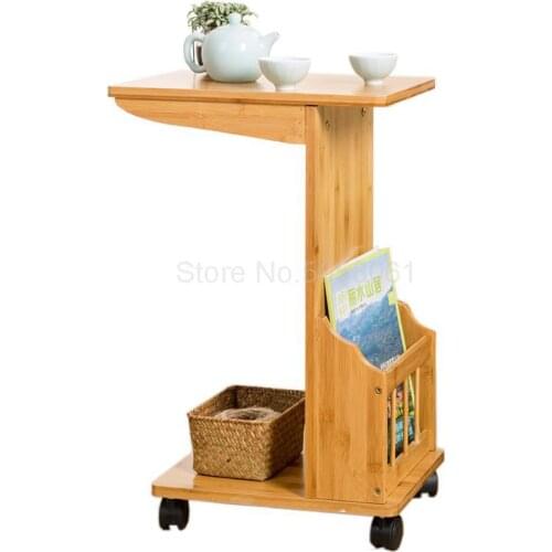 Removable sofa side cabinet corner small coffee table bamboo living room simple tea rack bed small table side table