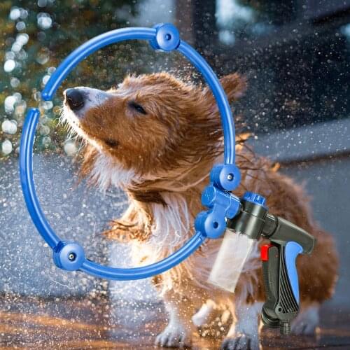 Folding Pet Bathing Ring 360 Degree Dog Bath Ring All-around Cleaning Shower Ring Perfect For Pet Dog Cat Shower Head Cleaner