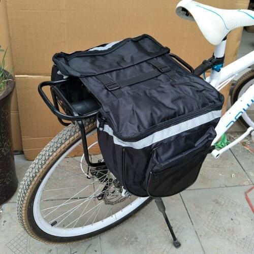 Mountain Bike Backseat Carrier Bags MTB Bicycle Rear Seat Storage Bag Night Riding Safety Reflective Pouch Cycling Accessories
