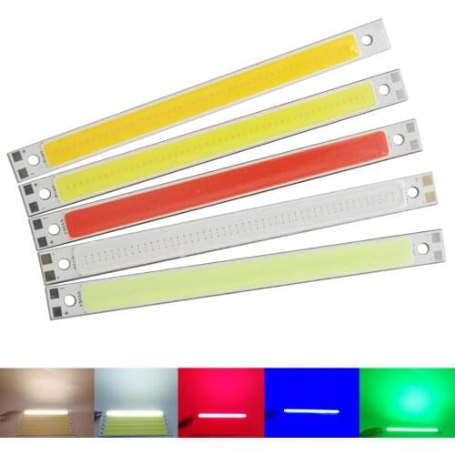 [ALLCOB] 10PCS/lot 10W LED COB Strip 120*10mm 12V DC 1000LM Warm White Blue Red Green FLIP Chip for DIY Car cob led light Source