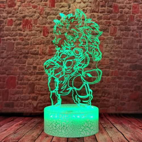 Flashing 3D Illusion LED Desk Nightlight Colorful Changing Light RC My Academy of Heroes Deku Anime action & toy figures