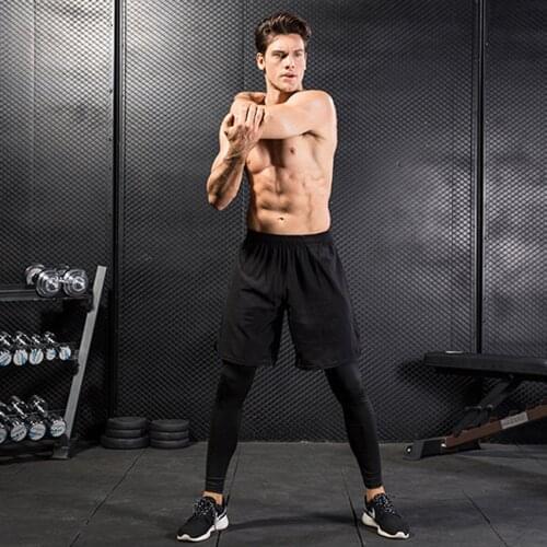 Workout Leggings Mens Leggings Fake Two-Piece Fitness Sports Running Training Stretch Quick-Drying Trousers Goth Clothes Plus