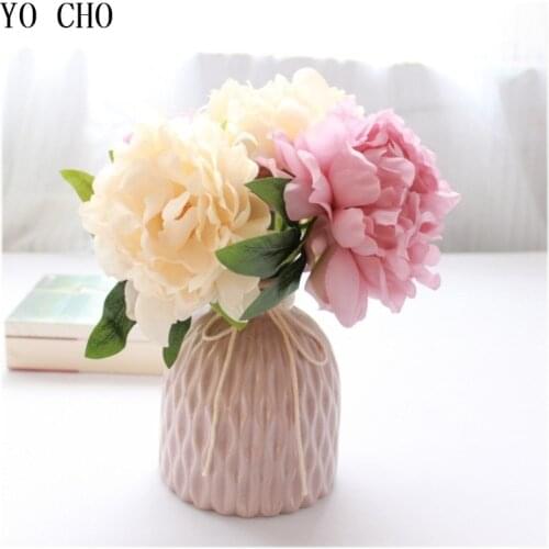 1 Big Head Silk Peonyies Artificial Flowers Branch Fake Peony Flowers for Home Wedding Decoration Indoor Vase Table Decor Flower