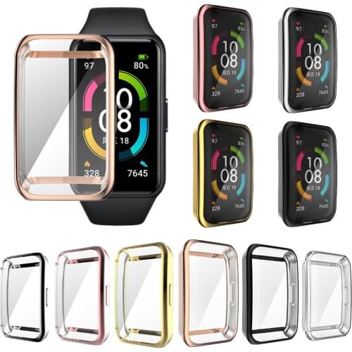 Soft TPU Protective Case for Huawei Honor Band 6 Full Screen Protector Shell Bumper Case for Honor Band 6 Band6 Accessories