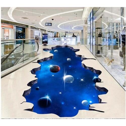 Sky 3D dimensional painting outdoors painting floor tiles PVC waterproof floor self-adhesive 3D floor
