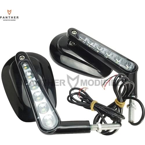 1 Pair Motorcycle Mirror LED Turn Signal Light Moto Rear side View mirrors case for Harley V-ROD V ROD VRSCF