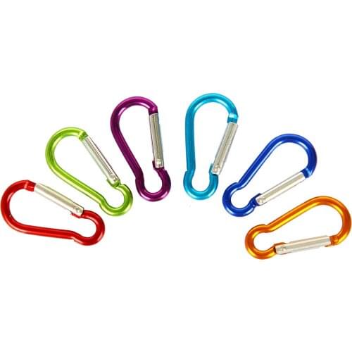 12pcs Black Aluminum Alloy D Carabiner Spring Snap Clip Hooks Keychain Climbing Mountaineering buckle No. 4