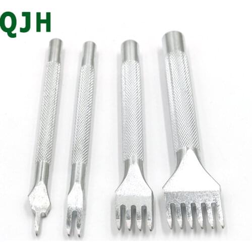 4pcs Leather tools punch Leather Craft Tools Hole Punches Stitching Punch Tool 1+2+4+6 Leather Craft Tool Hole Punches Stitching