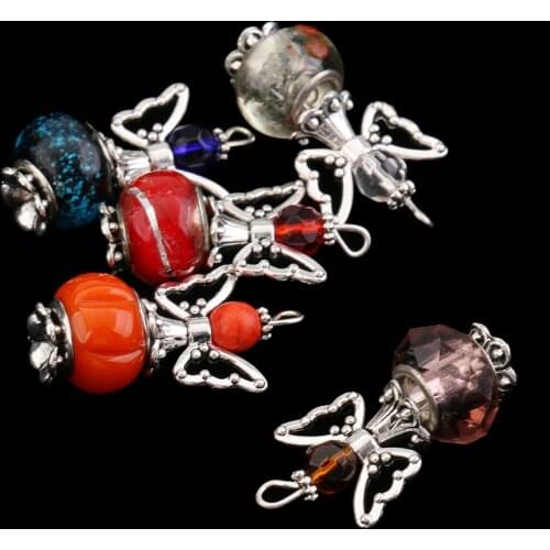 8Pcs Mixed Acrylic Dancing Angel Butterfly Charms Pendants 18 X 31 Mm