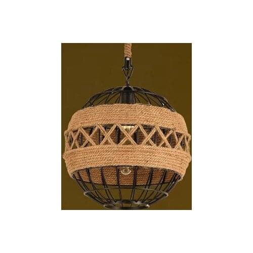 American rural retro hemp rope industrial wind chandelier restaurant bar cafe light pendant lamp dining room droplight