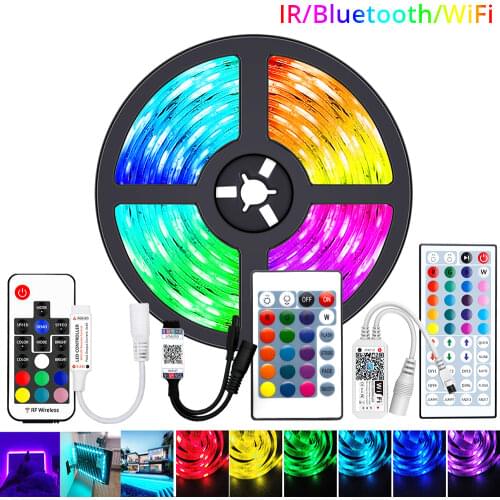 MiniIR Bluetooth WIFI Controller RGB 5050 2835 LED Strip Lights Flexible Ribbon LED Light Tape Diode 12V Wall Lamp Neon Lighting