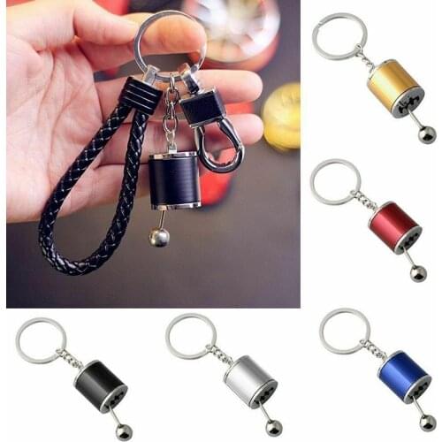 Car Key Rings Stalls Head Keychains Six-Speed Manual Shift Gear Keyring Auto Cars Parts Toy Short Shifter Interior Accessories