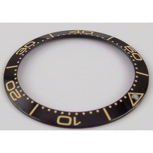 38mm yellow marks black ceramic bezel bezel insert fit for 40mm SUB mens watch