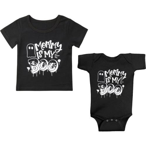 Baby Bodysuit Kids Tshirt Match Halloween Boys T-shirt Cotton Short Sleeve Casual T Shirt Matching Brother Cotton Tee-Shirt
