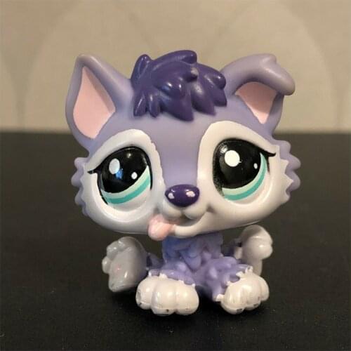 Hasbro Q Version Dog Toys Littlest Pet Shop LPS Cute Husky Dog Figurine 4Cm Pet Shop Action Figure Collectible Pet Model Toys