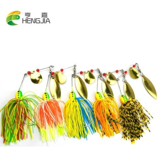 HENGJIA 5pcs 16.5G spinnerbait buzz bait fishing lure isca artificial fishing bait spoon rubber jig spinner lure bass pesca Cebo