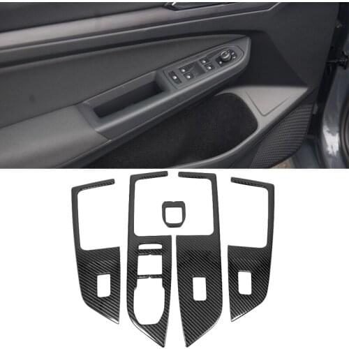 Steel Carbon Fiber Interior For Volkswagen VW Golf 8 MK8 2020 2021 LHD Water Cup Cover Air Vent Window Lift Switch Panel Trim
