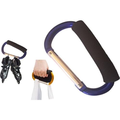 Ultra Big Size Carabiner Large D Button Skating Shoe Buckle Sponge Handle D-Ring Shape Aluminum Alloy Shopping Hook Random Color