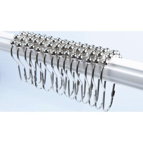 12 pcs/pack High Qaulity Shower Curtain Rings Clamps Drapery Clips Bath five-ball gourd shower curtain ring Home Decoration