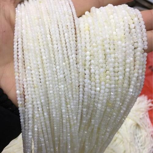Natural White Trochidae shell 2-8mm round beads top shell for 925 sterling silver Jewelry Making ICNWAY