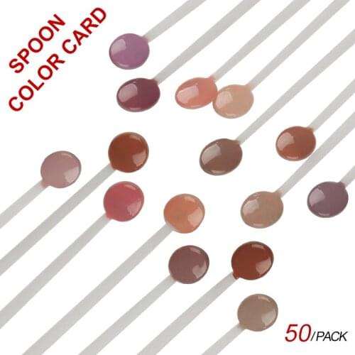 Arte Clavo False Display Tips Nail Art 50pcs/Set UV Nail Tips Lot For Manicure Sticker UV Gel Varnish Display Spoon Color Chart